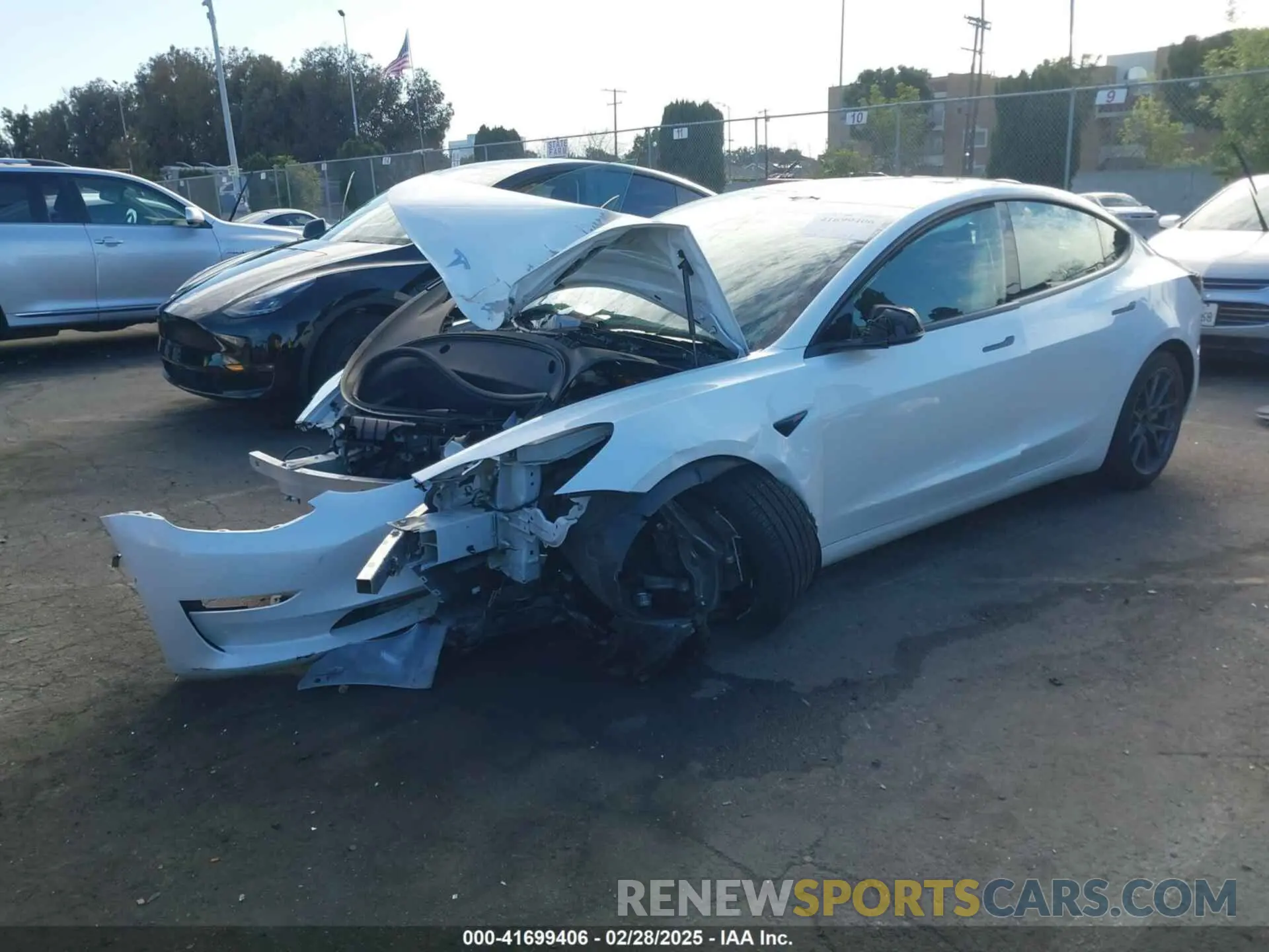 2 fotografías del automóvil dañado 5YJ3E1EA0MF022920 TESLA MODEL 3 2021
