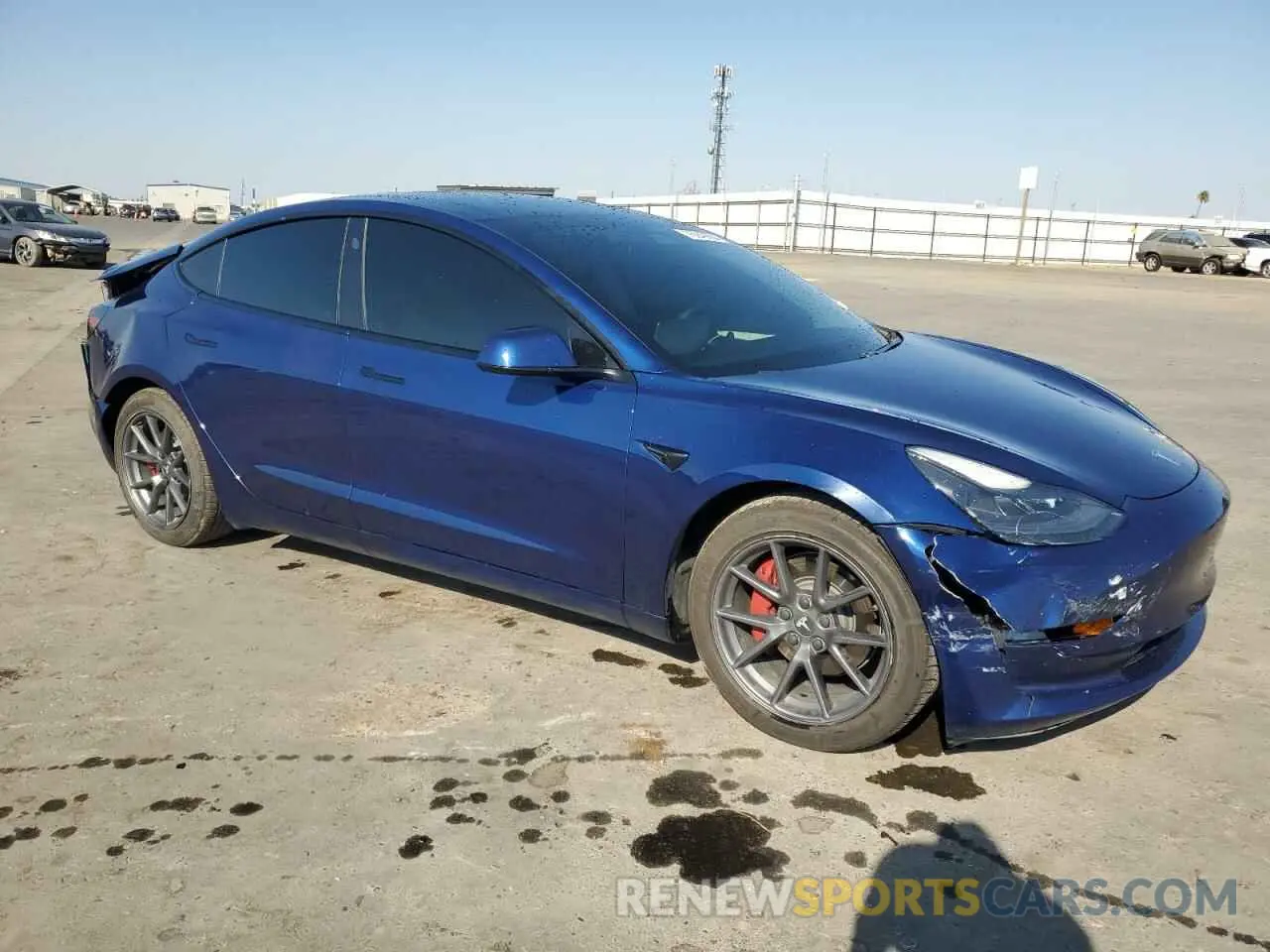 4 fotografías del automóvil dañado 5YJ3E1EA0MF072071 TESLA MODEL 3 2021
