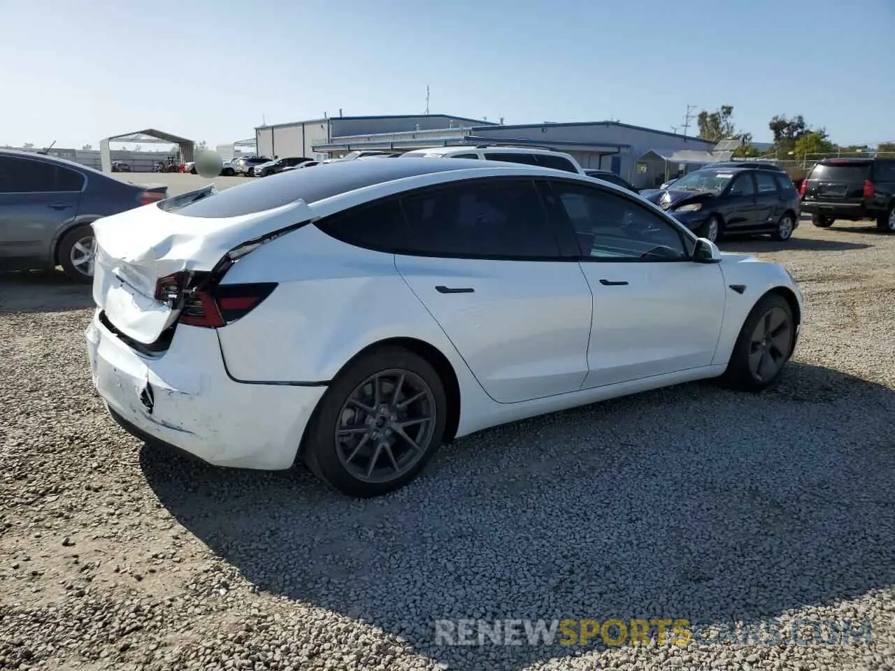 3 fotografías del automóvil dañado 5YJ3E1EA0MF072457 TESLA MODEL 3 2021