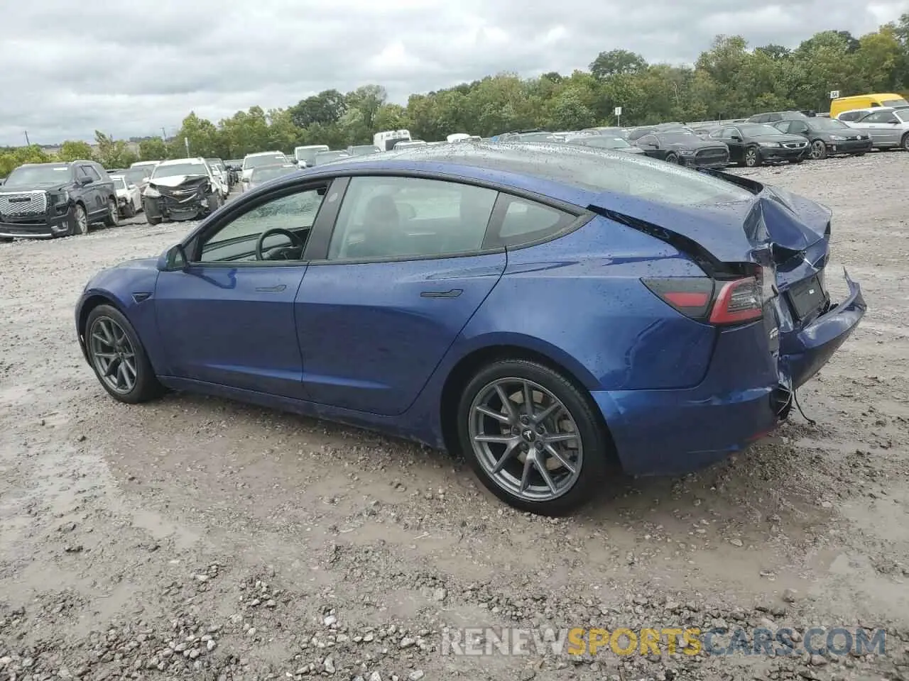 2 fotografías del automóvil dañado 5YJ3E1EA0MF088352 TESLA MODEL 3 2021