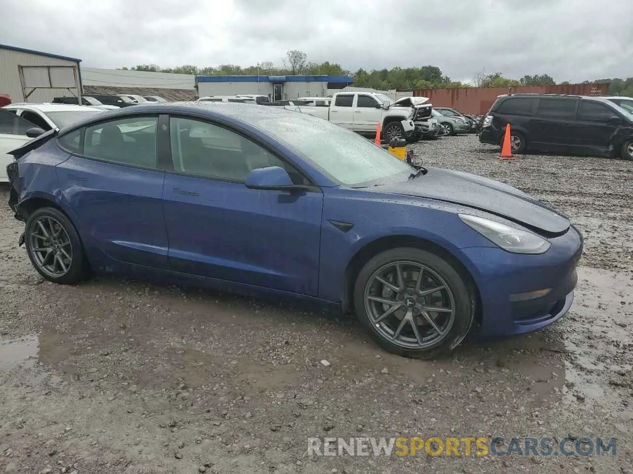 4 fotografías del automóvil dañado 5YJ3E1EA0MF088352 TESLA MODEL 3 2021