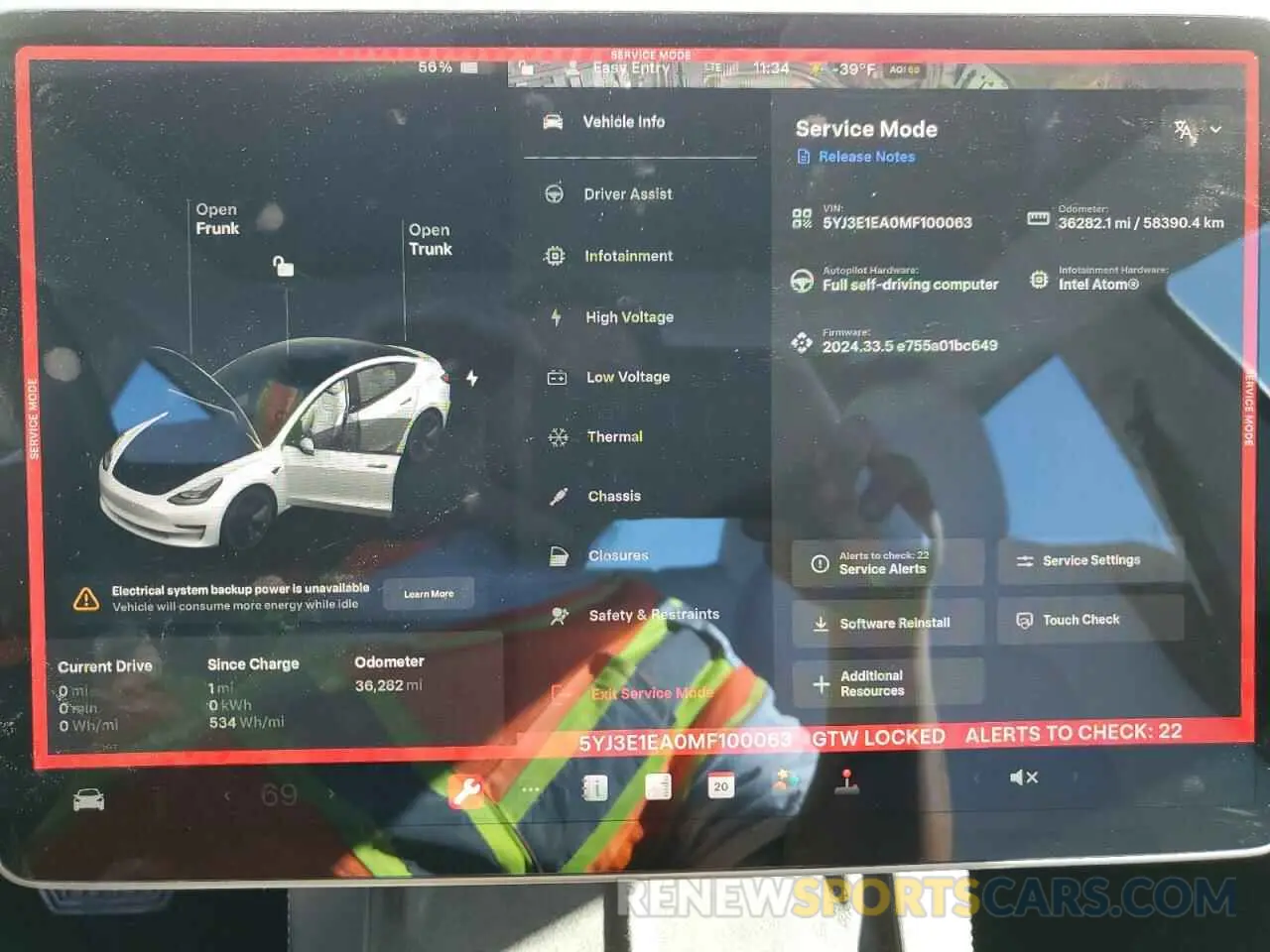 9 fotografías del automóvil dañado 5YJ3E1EA0MF100063 TESLA MODEL 3 2021