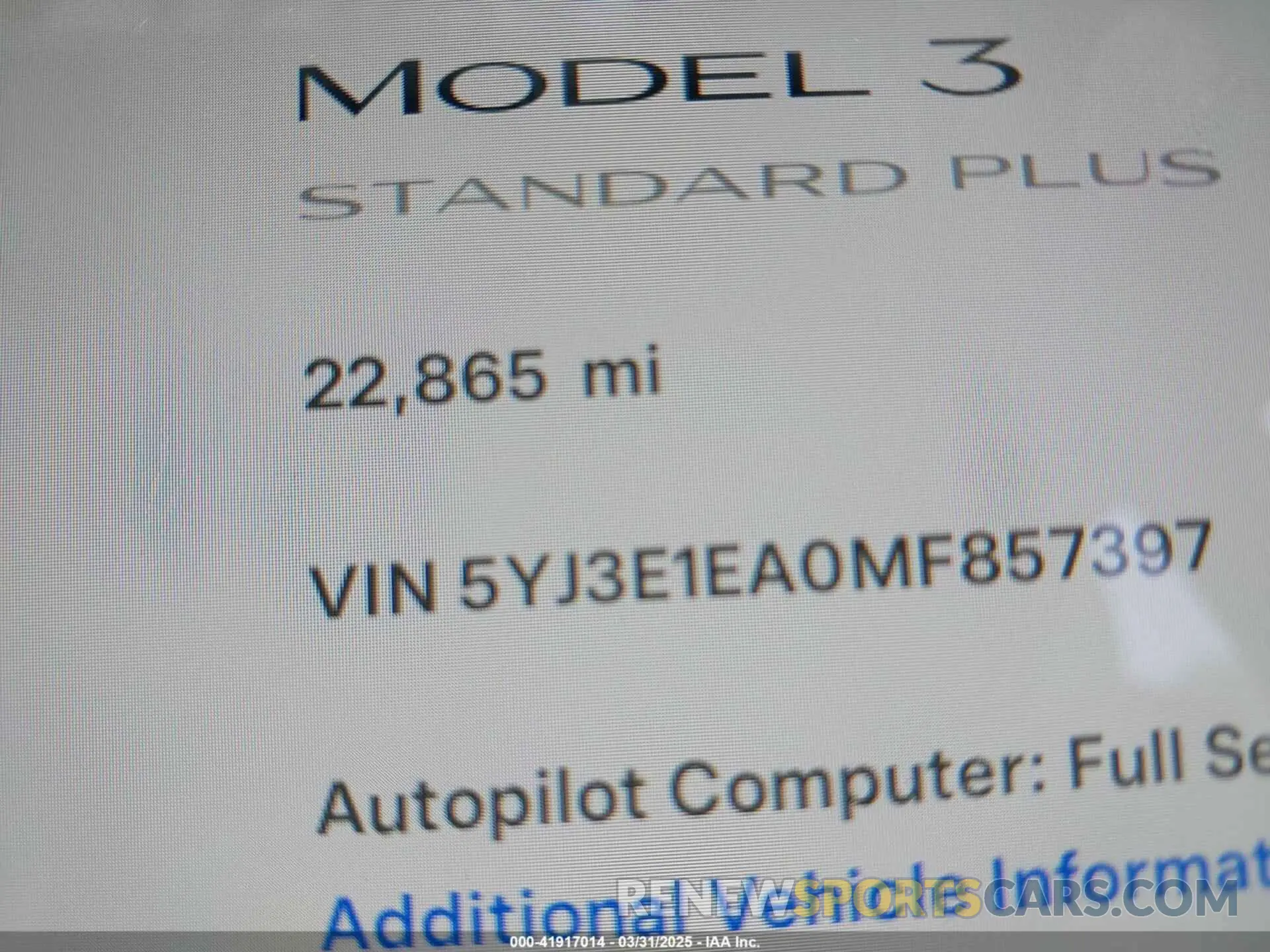 16 fotografías del automóvil dañado 5YJ3E1EA0MF857397 TESLA MODEL 3 2021