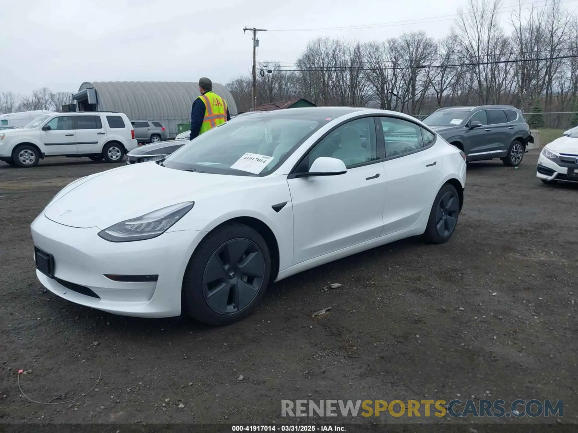 2 fotografías del automóvil dañado 5YJ3E1EA0MF857397 TESLA MODEL 3 2021