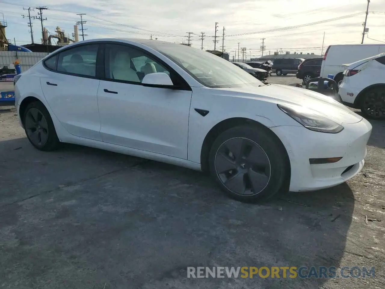4 fotografías del automóvil dañado 5YJ3E1EA0MF858839 TESLA MODEL 3 2021