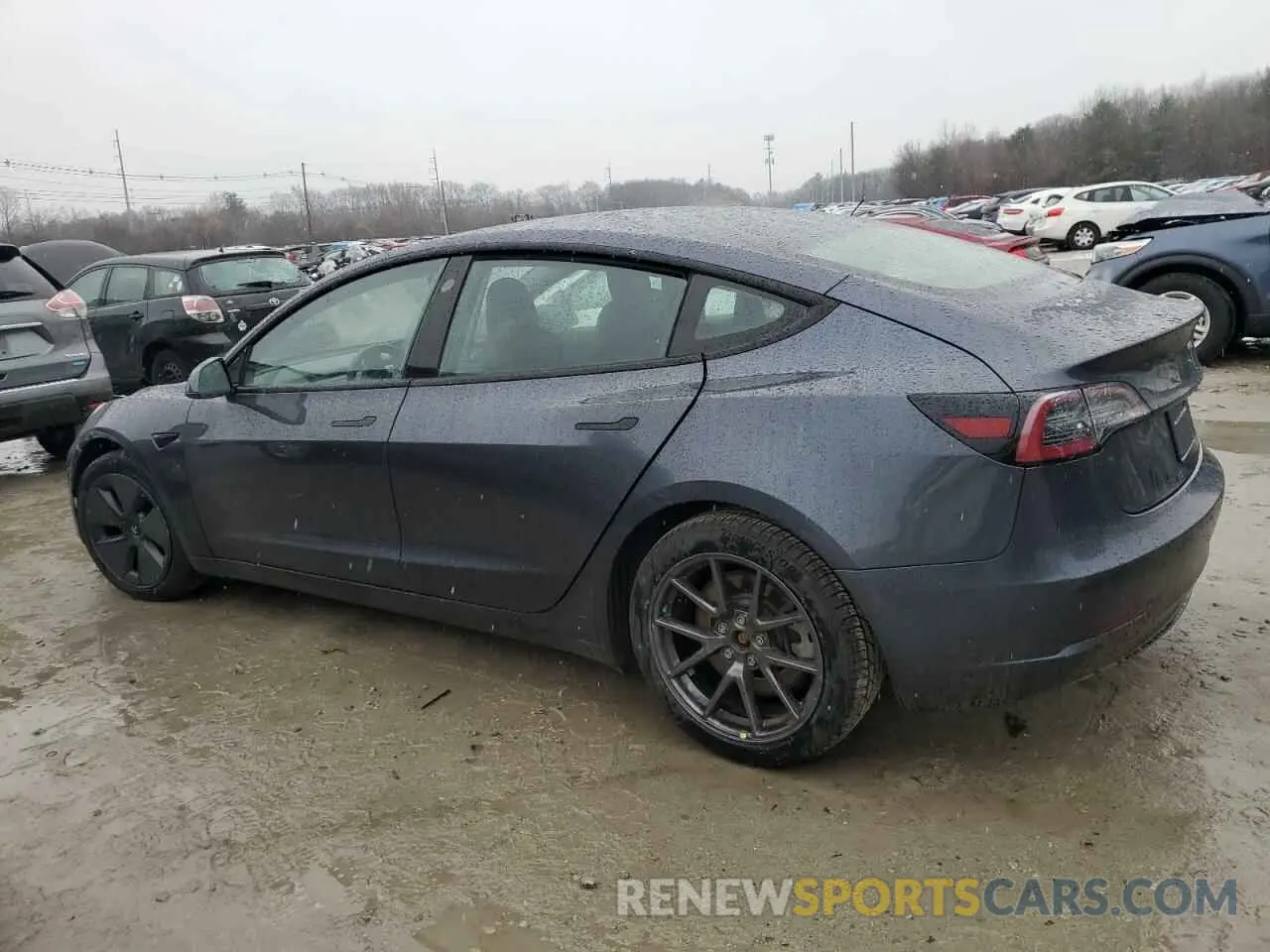 2 fotografías del automóvil dañado 5YJ3E1EA0MF907358 TESLA MODEL 3 2021