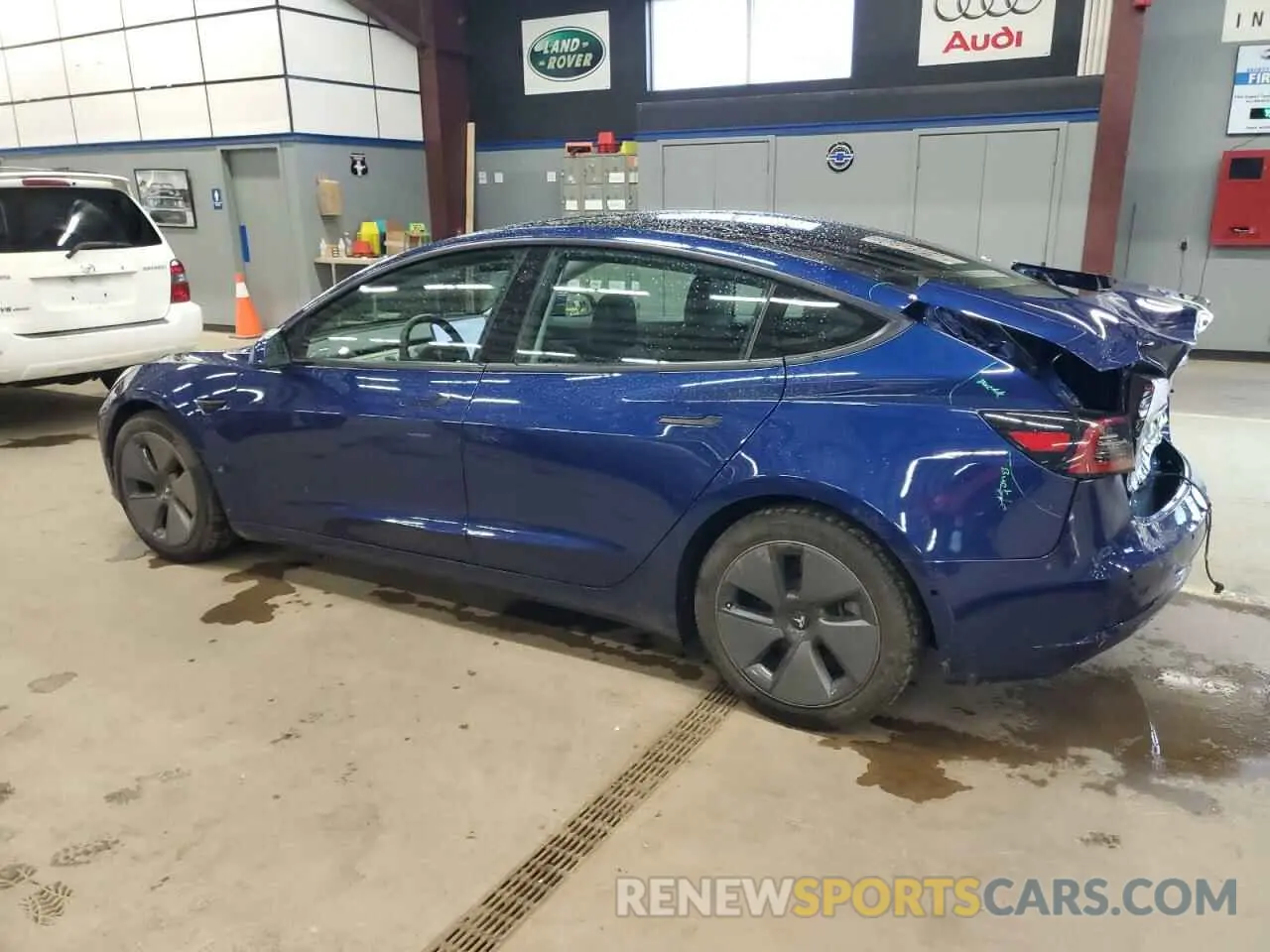 2 fotografías del automóvil dañado 5YJ3E1EA0MF922796 TESLA MODEL 3 2021