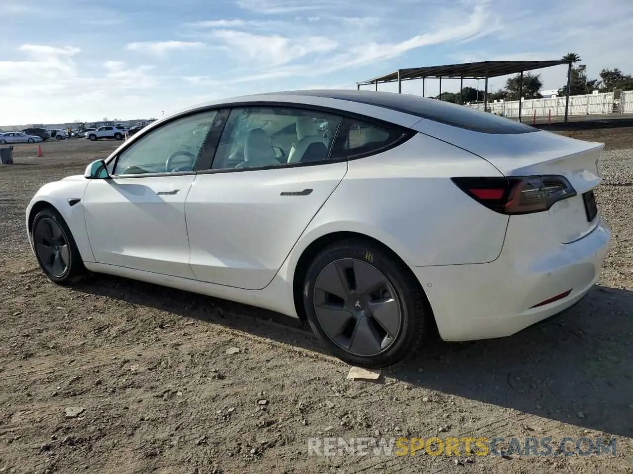 2 fotografías del automóvil dañado 5YJ3E1EA0MF928632 TESLA MODEL 3 2021
