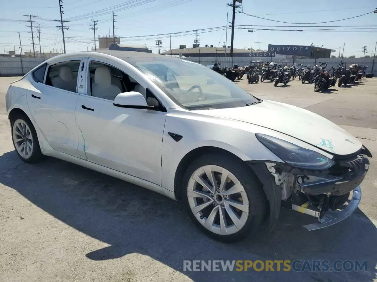 4 fotografías del automóvil dañado 5YJ3E1EA0MF936536 TESLA MODEL 3 2021