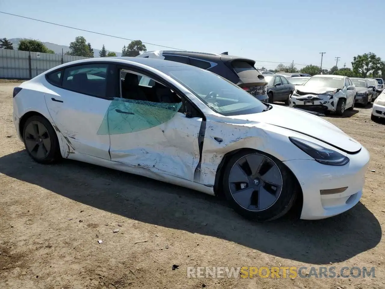 4 fotografías del automóvil dañado 5YJ3E1EA0MF985574 TESLA MODEL 3 2021