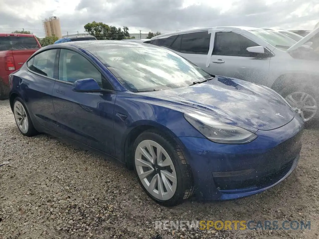 4 fotografías del automóvil dañado 5YJ3E1EA0MF990757 TESLA MODEL 3 2021