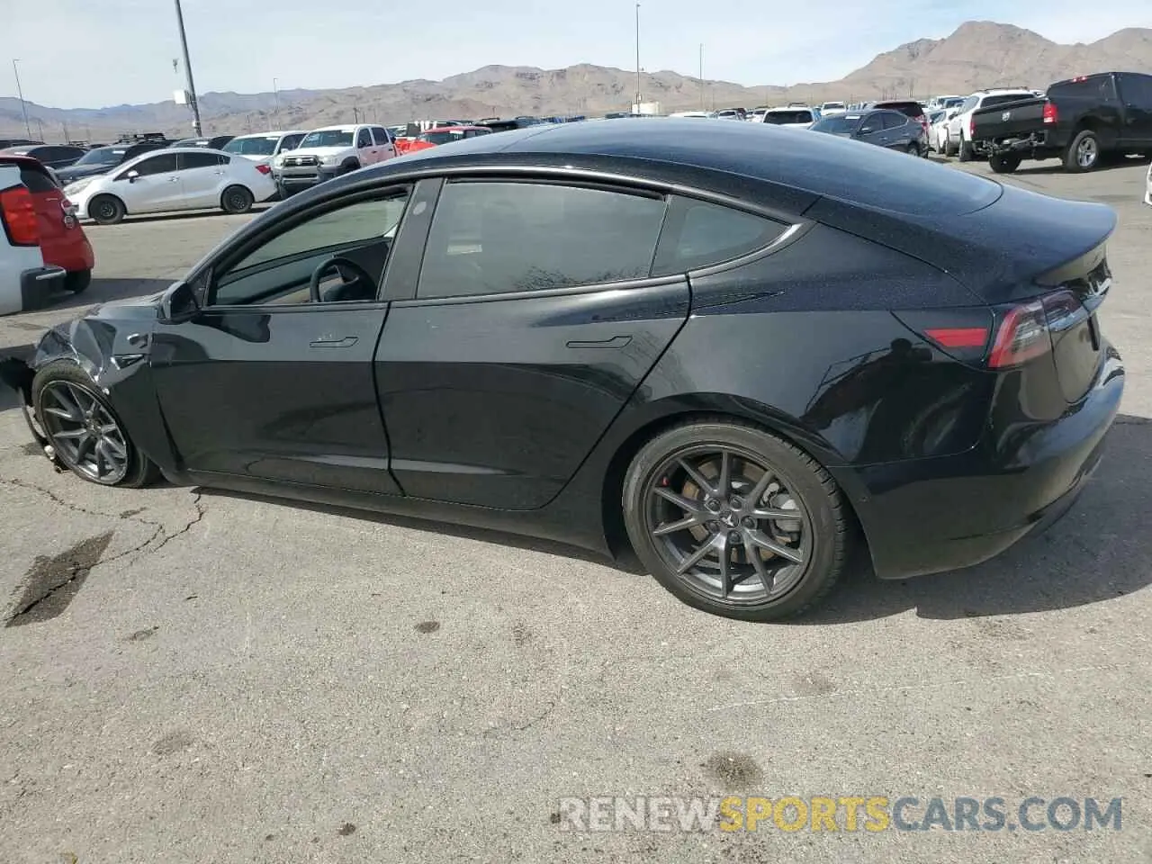 2 fotografías del automóvil dañado 5YJ3E1EA0MF997191 TESLA MODEL 3 2021