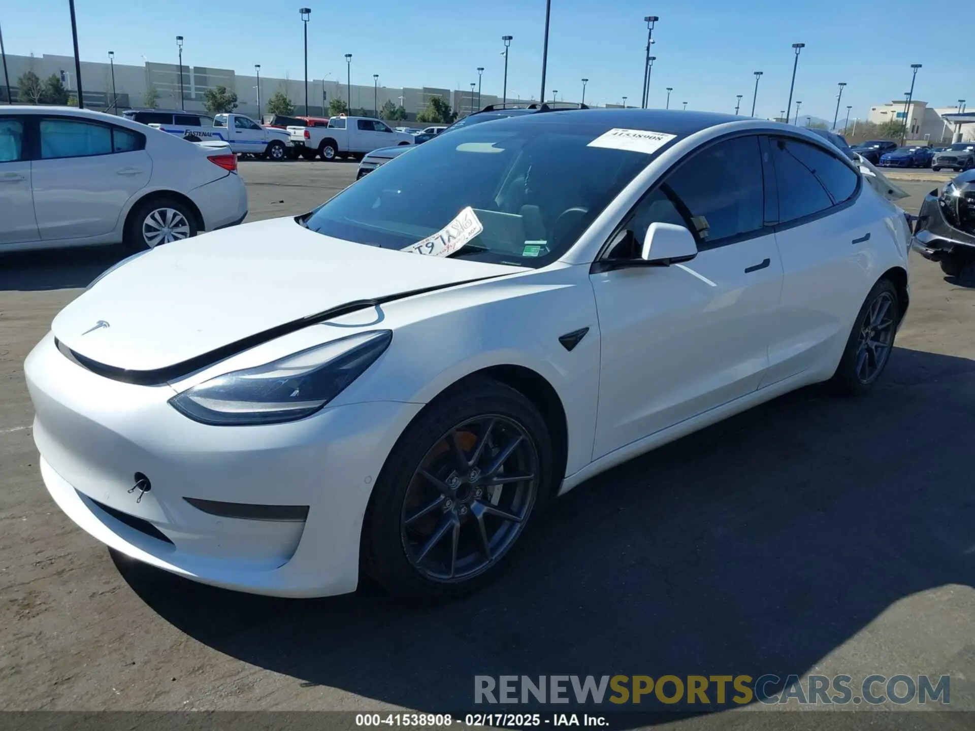 2 fotografías del automóvil dañado 5YJ3E1EA1MF058308 TESLA MODEL 3 2021