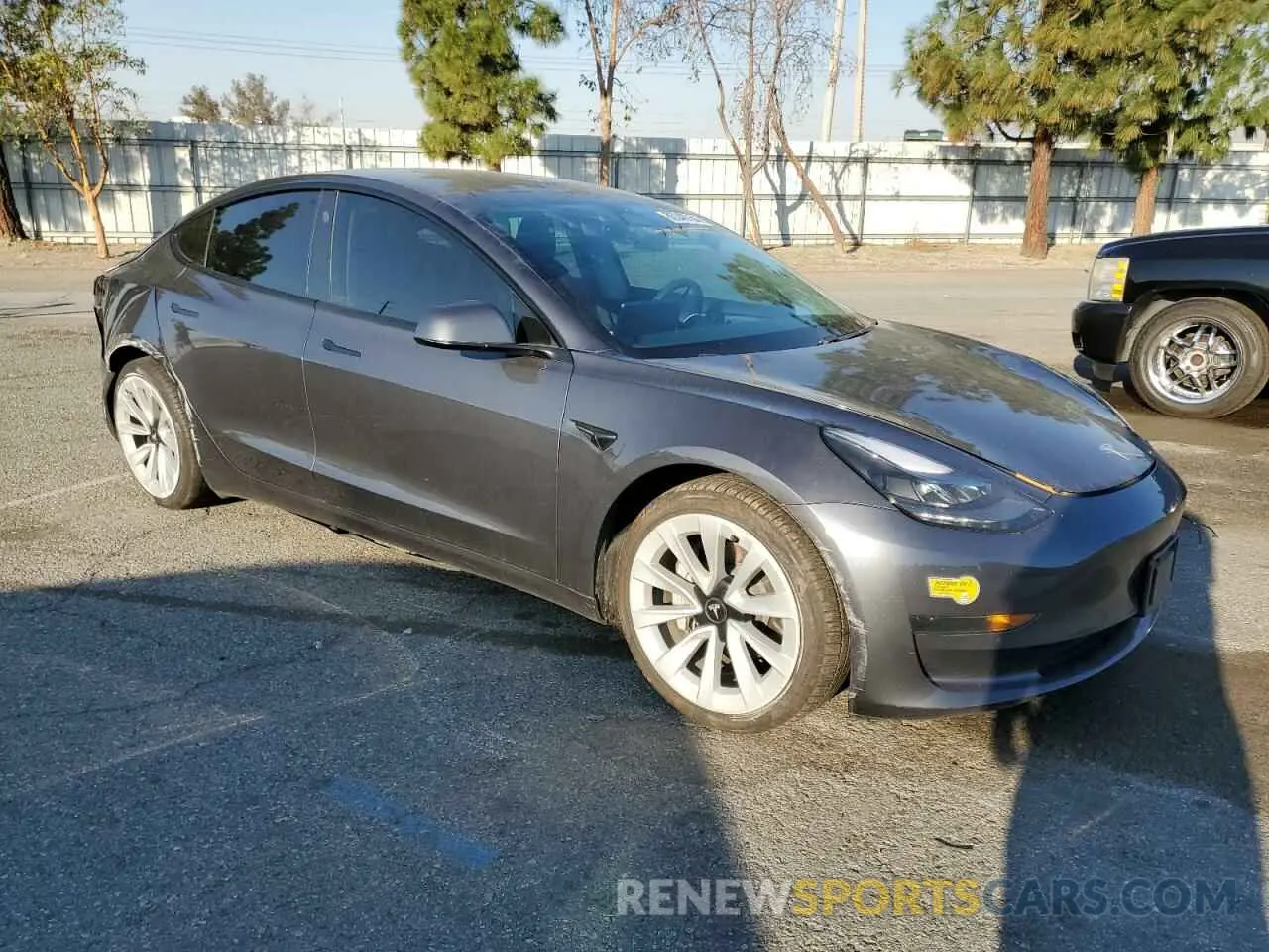 4 fotografías del automóvil dañado 5YJ3E1EA1MF059152 TESLA MODEL 3 2021
