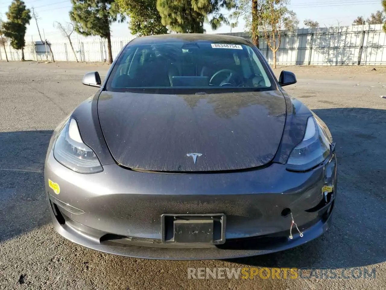 5 fotografías del automóvil dañado 5YJ3E1EA1MF059152 TESLA MODEL 3 2021