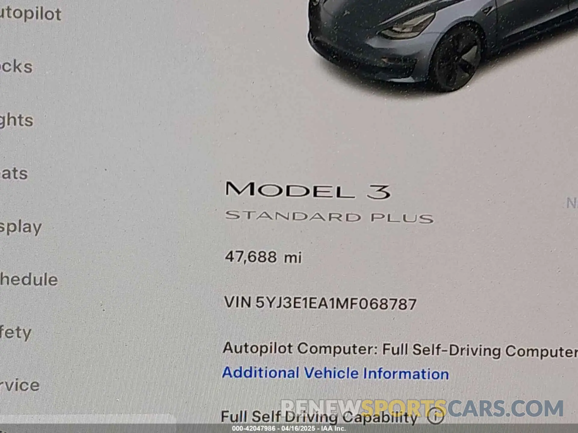 14 fotografías del automóvil dañado 5YJ3E1EA1MF068787 TESLA MODEL 3 2021