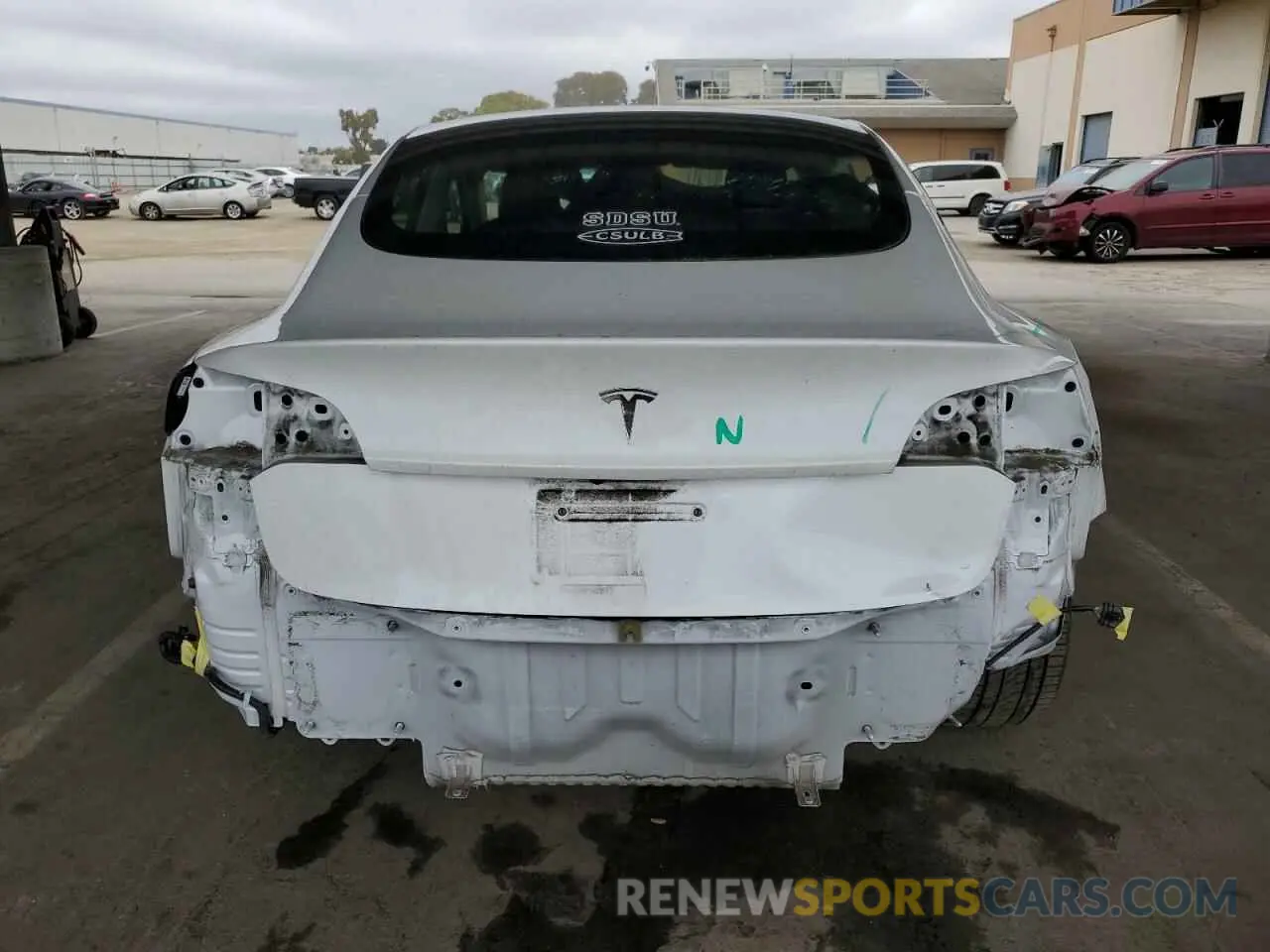6 fotografías del automóvil dañado 5YJ3E1EA1MF072130 TESLA MODEL 3 2021