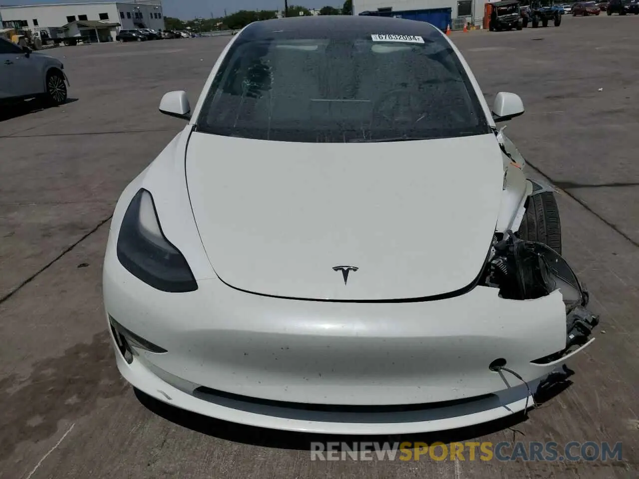 5 fotografías del automóvil dañado 5YJ3E1EA1MF091521 TESLA MODEL 3 2021
