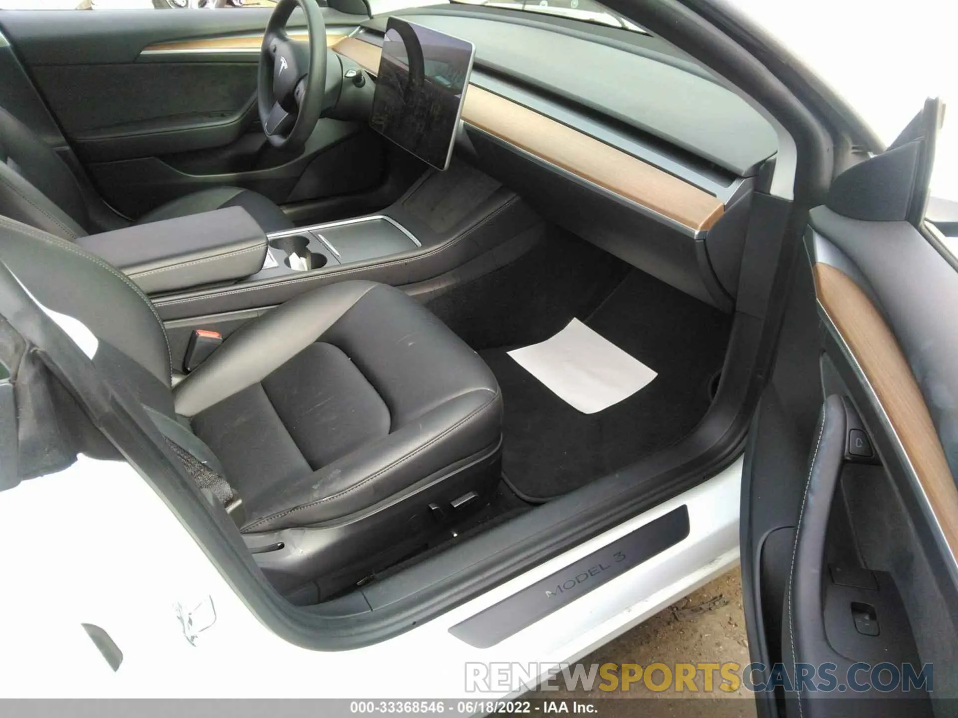 5 fotografías del automóvil dañado 5YJ3E1EA1MF095696 TESLA MODEL 3 2021