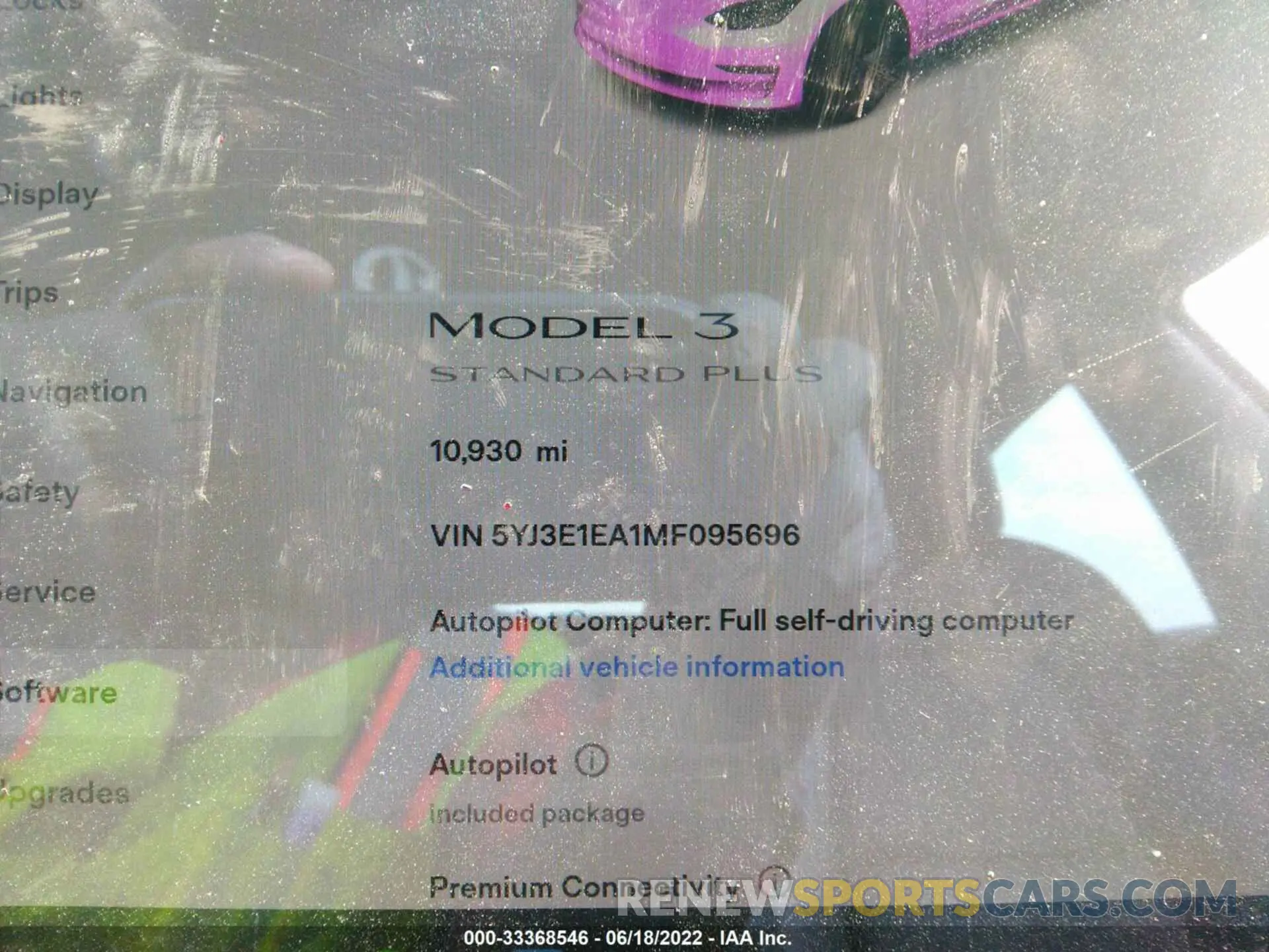 7 fotografías del automóvil dañado 5YJ3E1EA1MF095696 TESLA MODEL 3 2021