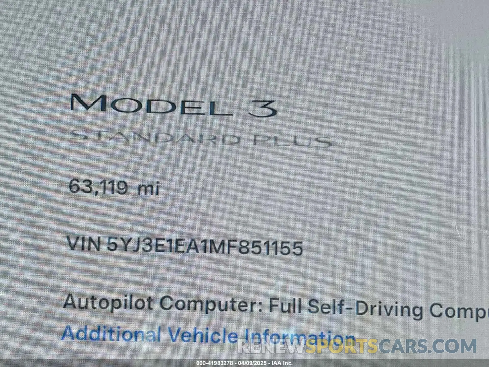 15 fotografías del automóvil dañado 5YJ3E1EA1MF851155 TESLA MODEL 3 2021