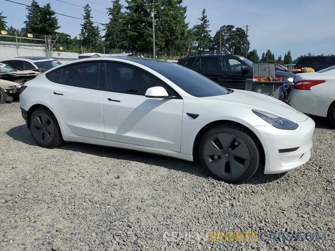4 fotografías del automóvil dañado 5YJ3E1EA1MF871521 TESLA MODEL 3 2021