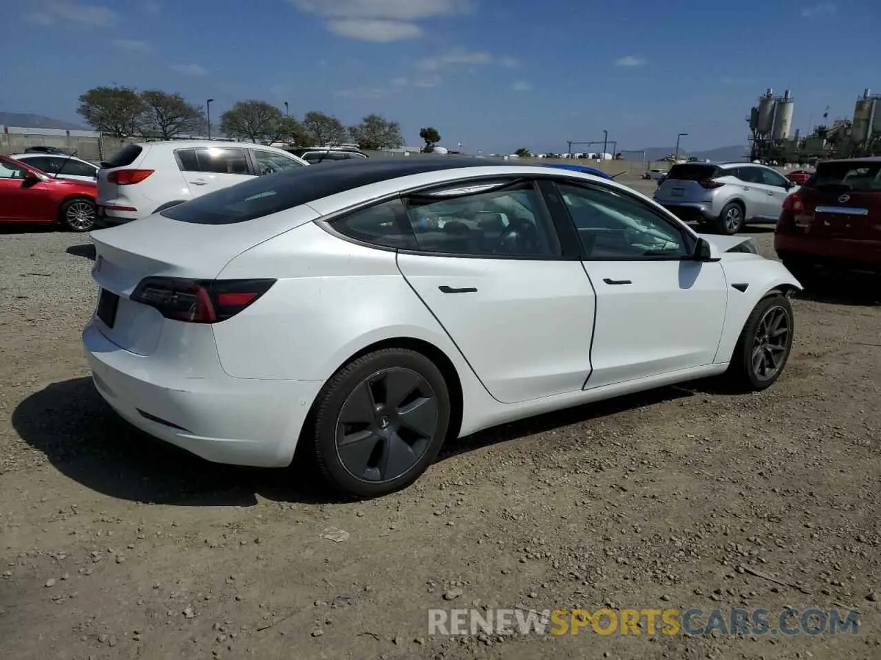 3 fotografías del automóvil dañado 5YJ3E1EA1MF871986 TESLA MODEL 3 2021