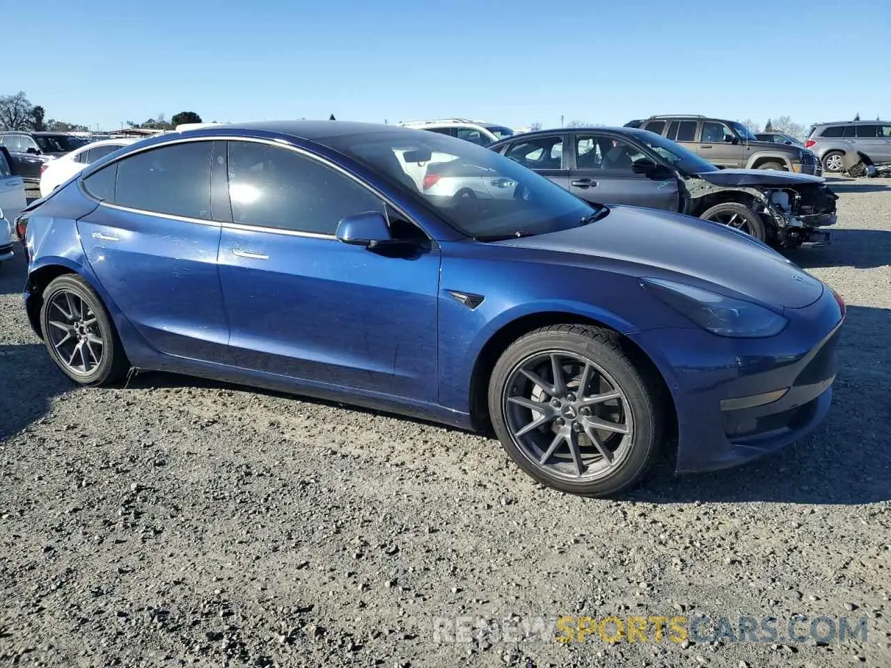 4 fotografías del automóvil dañado 5YJ3E1EA1MF876332 TESLA MODEL 3 2021