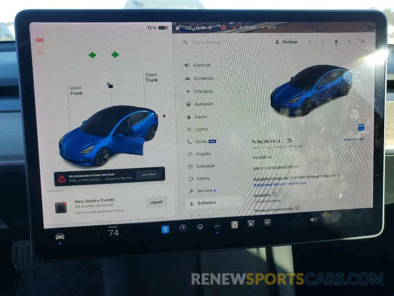 9 fotografías del automóvil dañado 5YJ3E1EA1MF876332 TESLA MODEL 3 2021