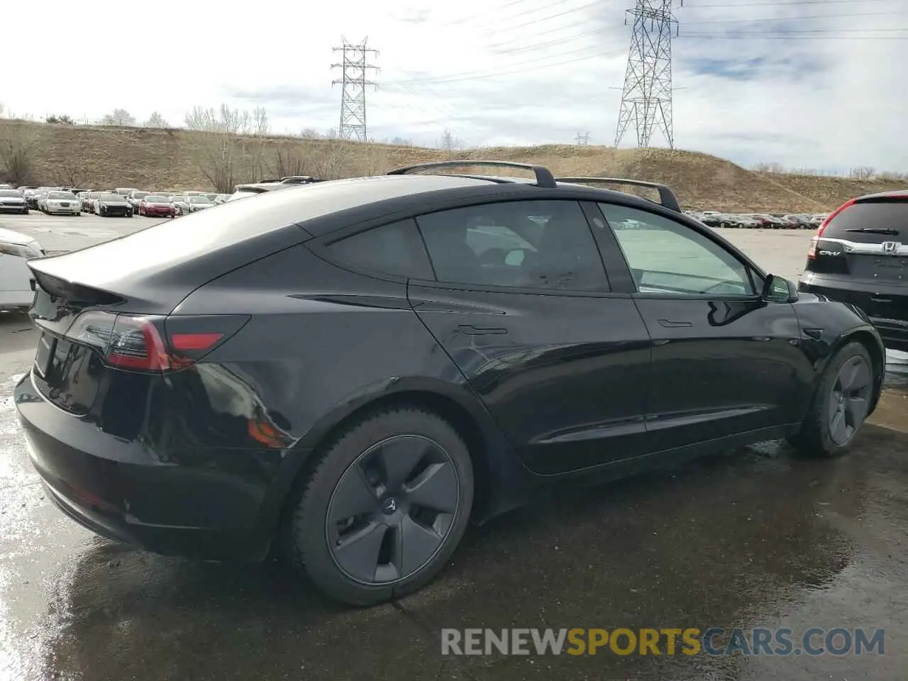 3 fotografías del automóvil dañado 5YJ3E1EA1MF876427 TESLA MODEL 3 2021