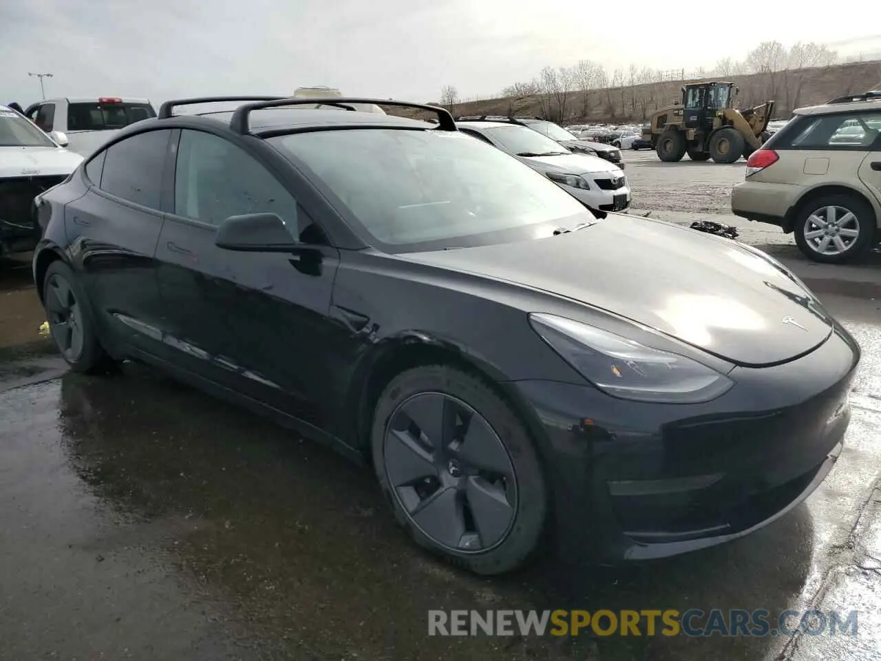 4 fotografías del automóvil dañado 5YJ3E1EA1MF876427 TESLA MODEL 3 2021