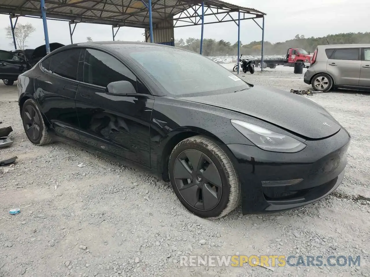4 fotografías del automóvil dañado 5YJ3E1EA2MF016391 TESLA MODEL 3 2021