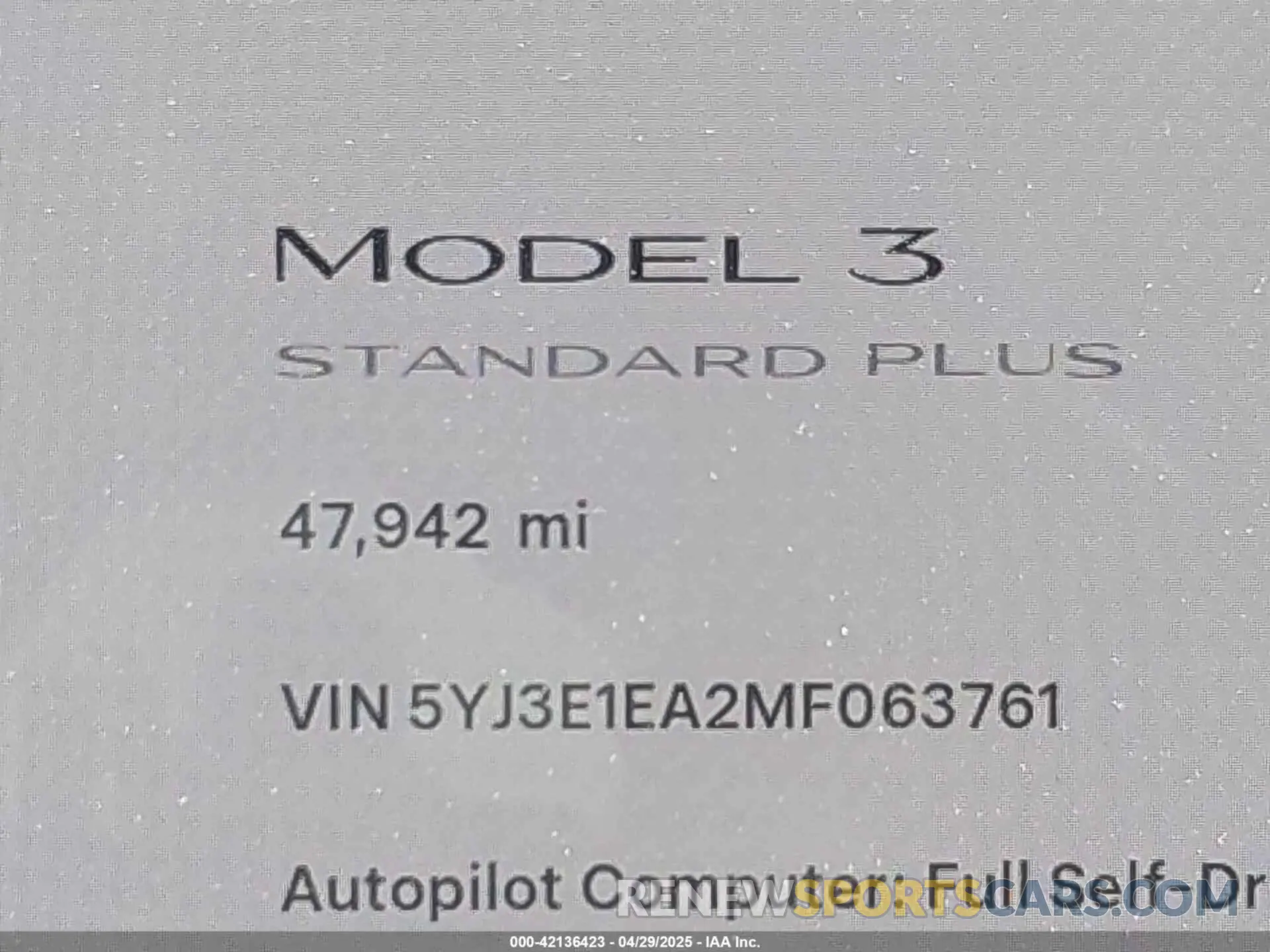15 fotografías del automóvil dañado 5YJ3E1EA2MF063761 TESLA MODEL 3 2021