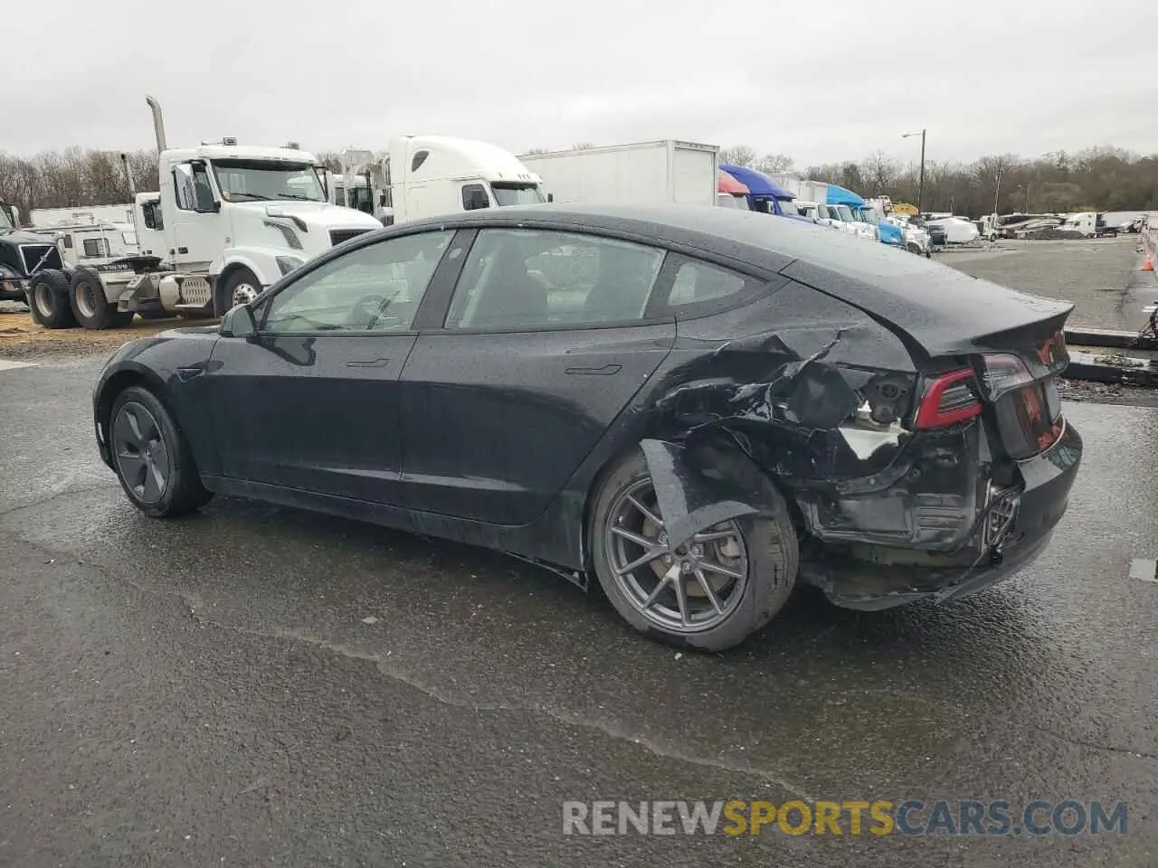 2 fotografías del automóvil dañado 5YJ3E1EA2MF087879 TESLA MODEL 3 2021