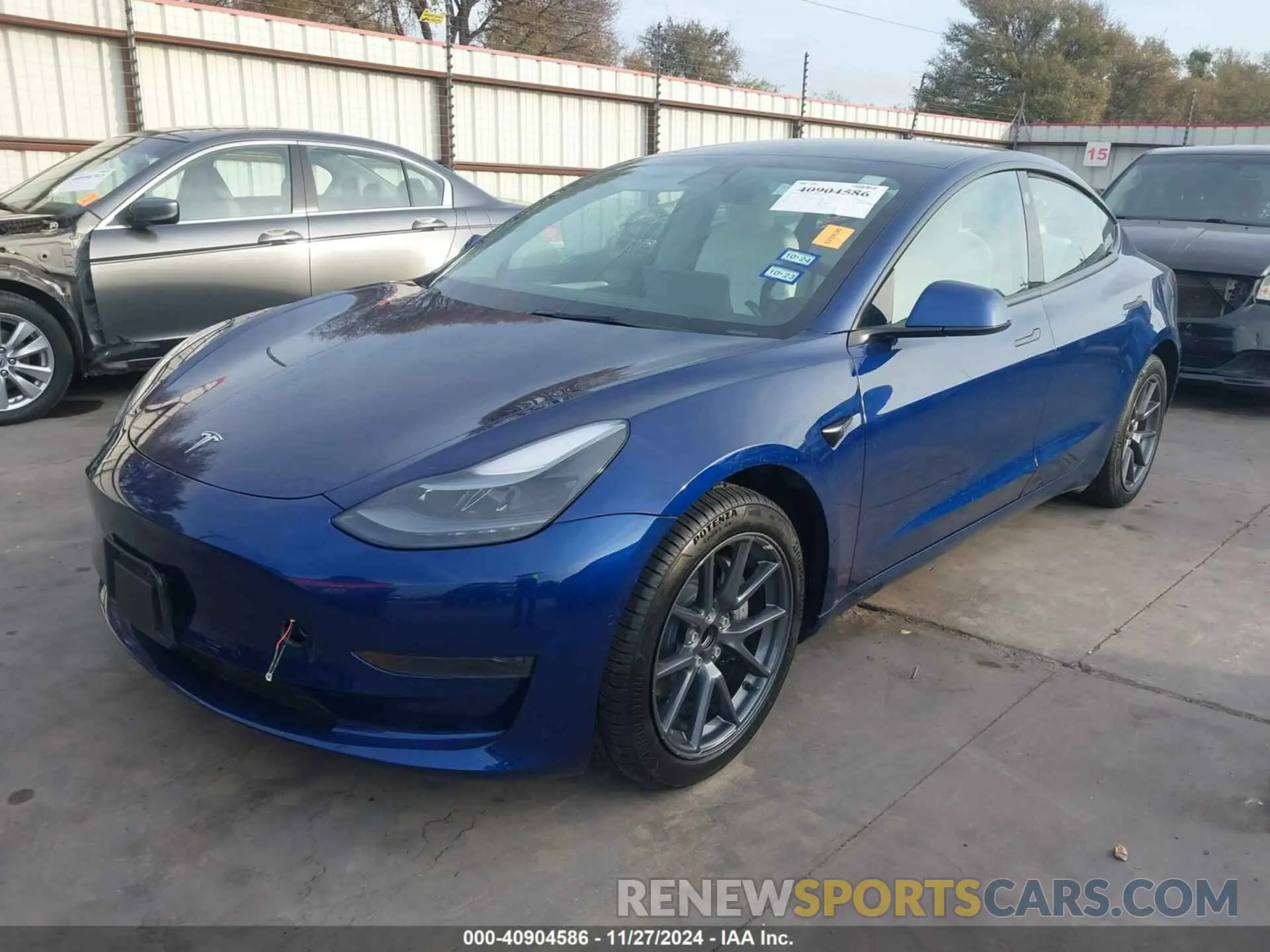 2 fotografías del automóvil dañado 5YJ3E1EA2MF092676 TESLA MODEL 3 2021