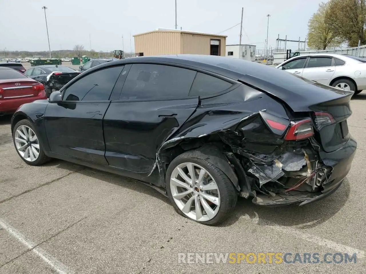 2 fotografías del automóvil dañado 5YJ3E1EA2MF850760 TESLA MODEL 3 2021