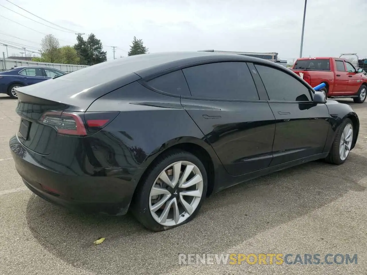 3 fotografías del automóvil dañado 5YJ3E1EA2MF850760 TESLA MODEL 3 2021