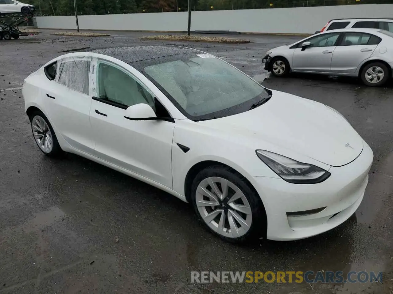 4 fotografías del automóvil dañado 5YJ3E1EA2MF853870 TESLA MODEL 3 2021
