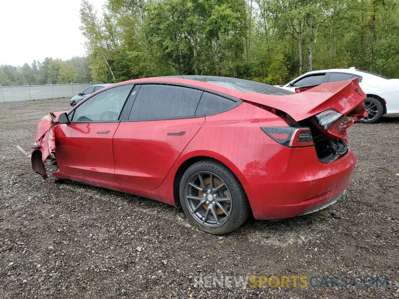 2 fotografías del automóvil dañado 5YJ3E1EA2MF857448 TESLA MODEL 3 2021