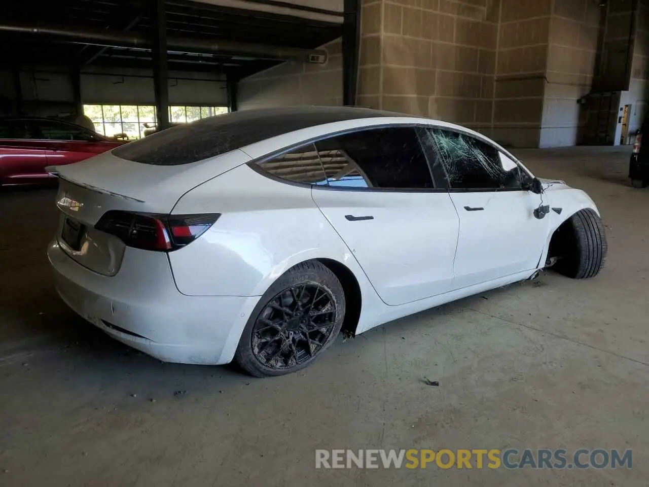 3 fotografías del automóvil dañado 5YJ3E1EA2MF859703 TESLA MODEL 3 2021