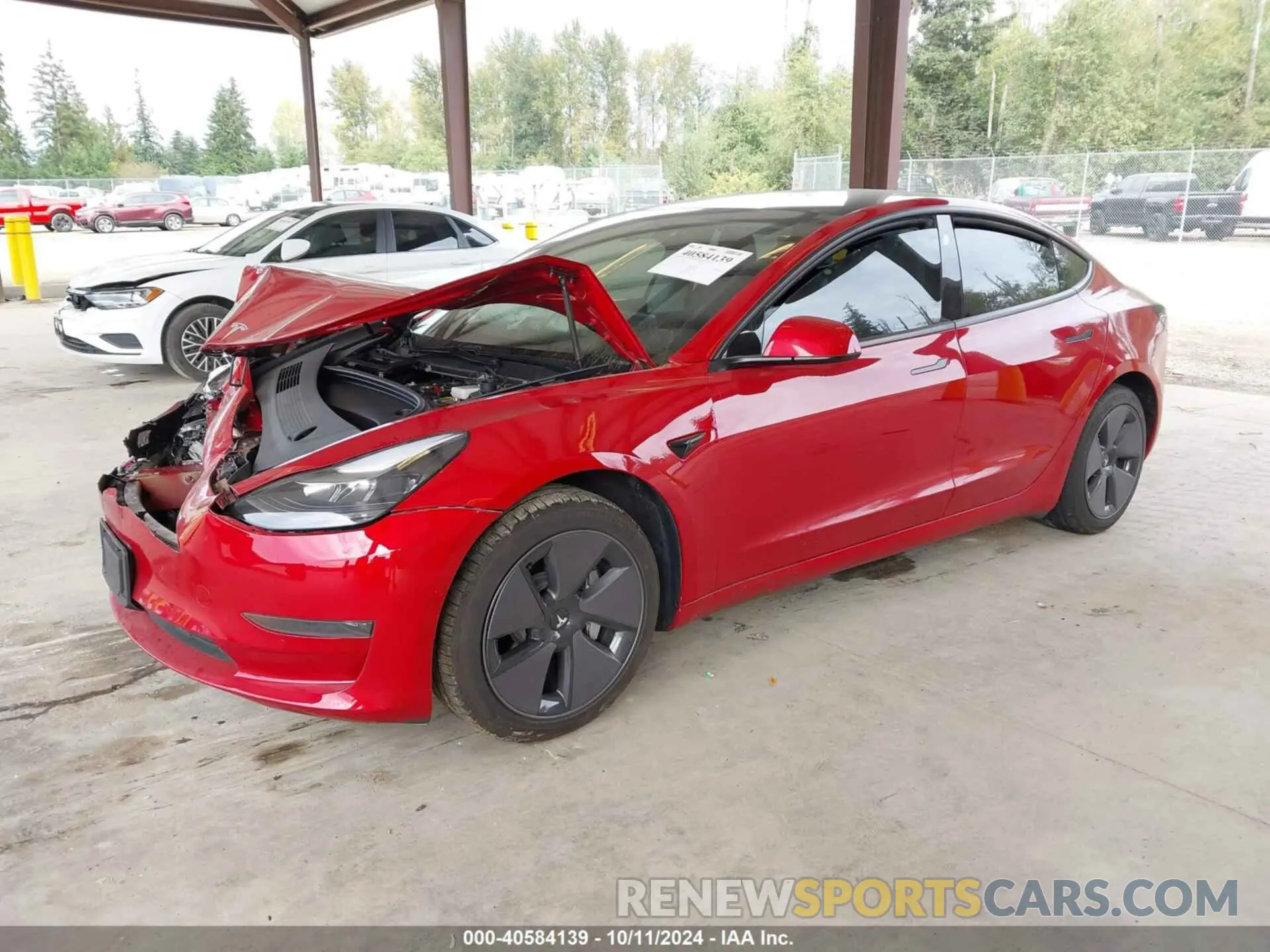 2 fotografías del automóvil dañado 5YJ3E1EA2MF866988 TESLA MODEL 3 2021