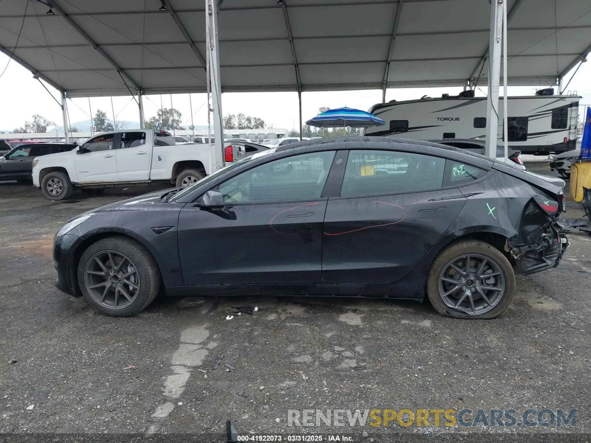 15 fotografías del automóvil dañado 5YJ3E1EA2MF870622 TESLA MODEL 3 2021
