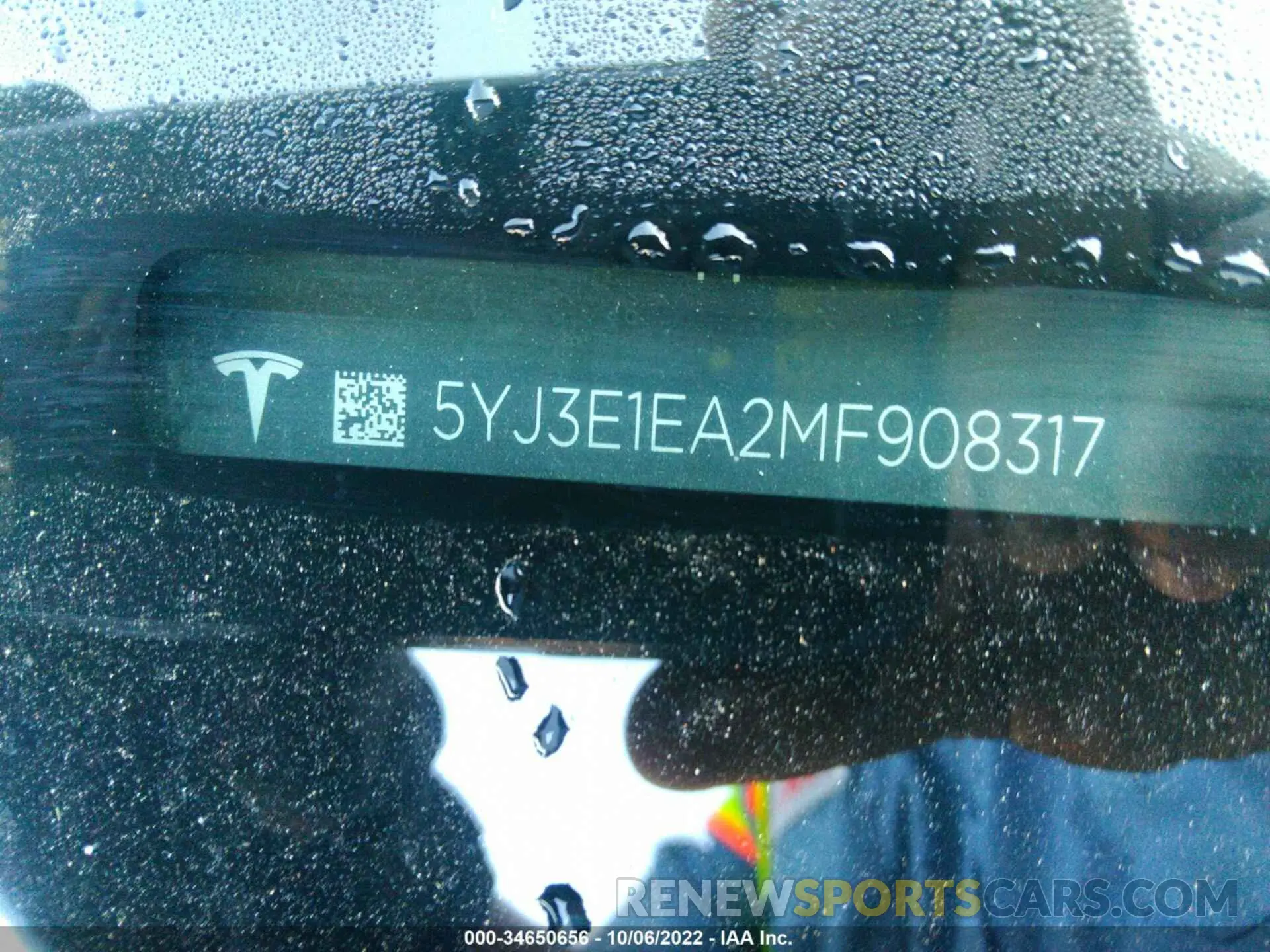 9 fotografías del automóvil dañado 5YJ3E1EA2MF908317 TESLA MODEL 3 2021