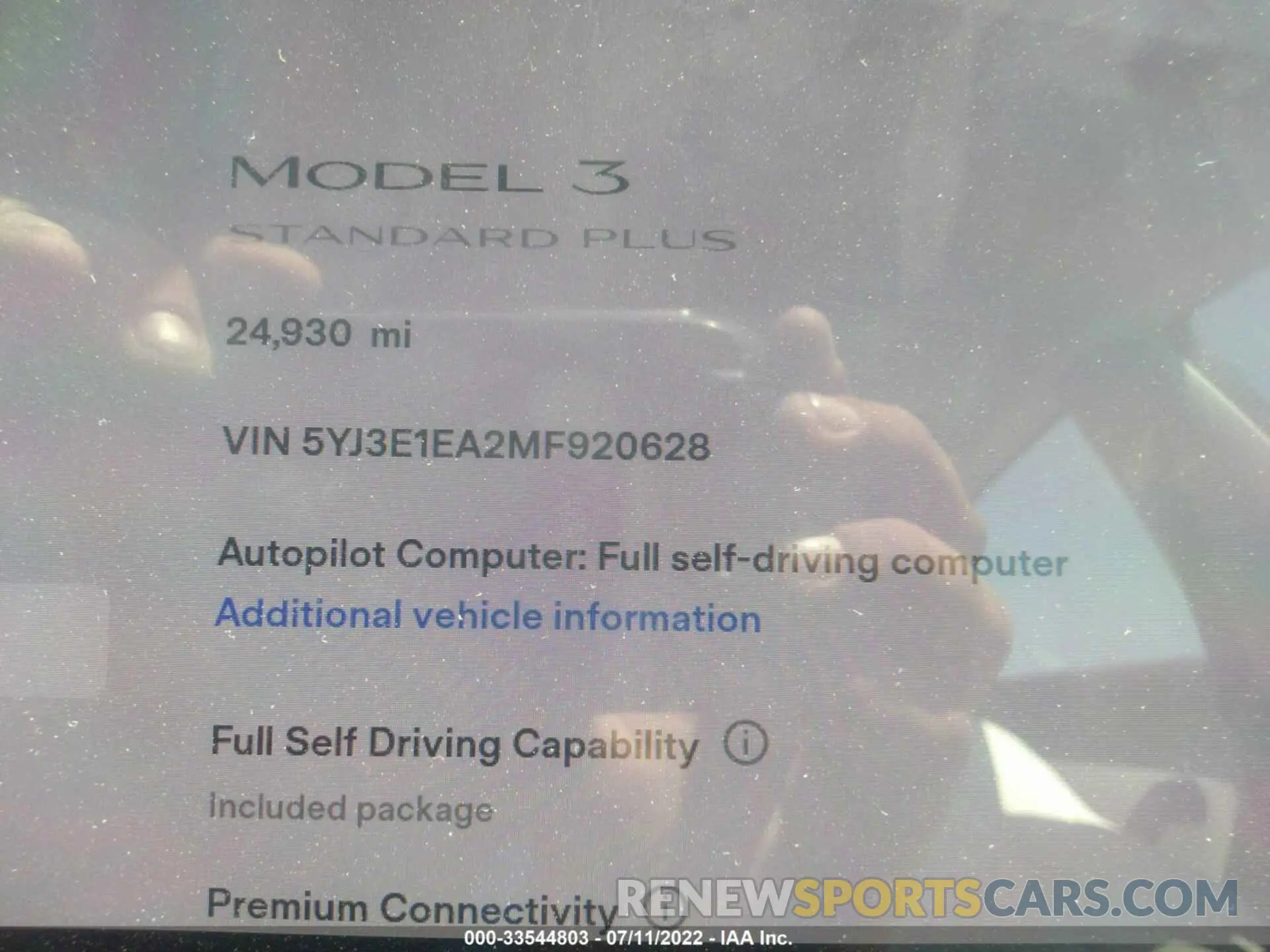 9 fotografías del automóvil dañado 5YJ3E1EA2MF920628 TESLA MODEL 3 2021