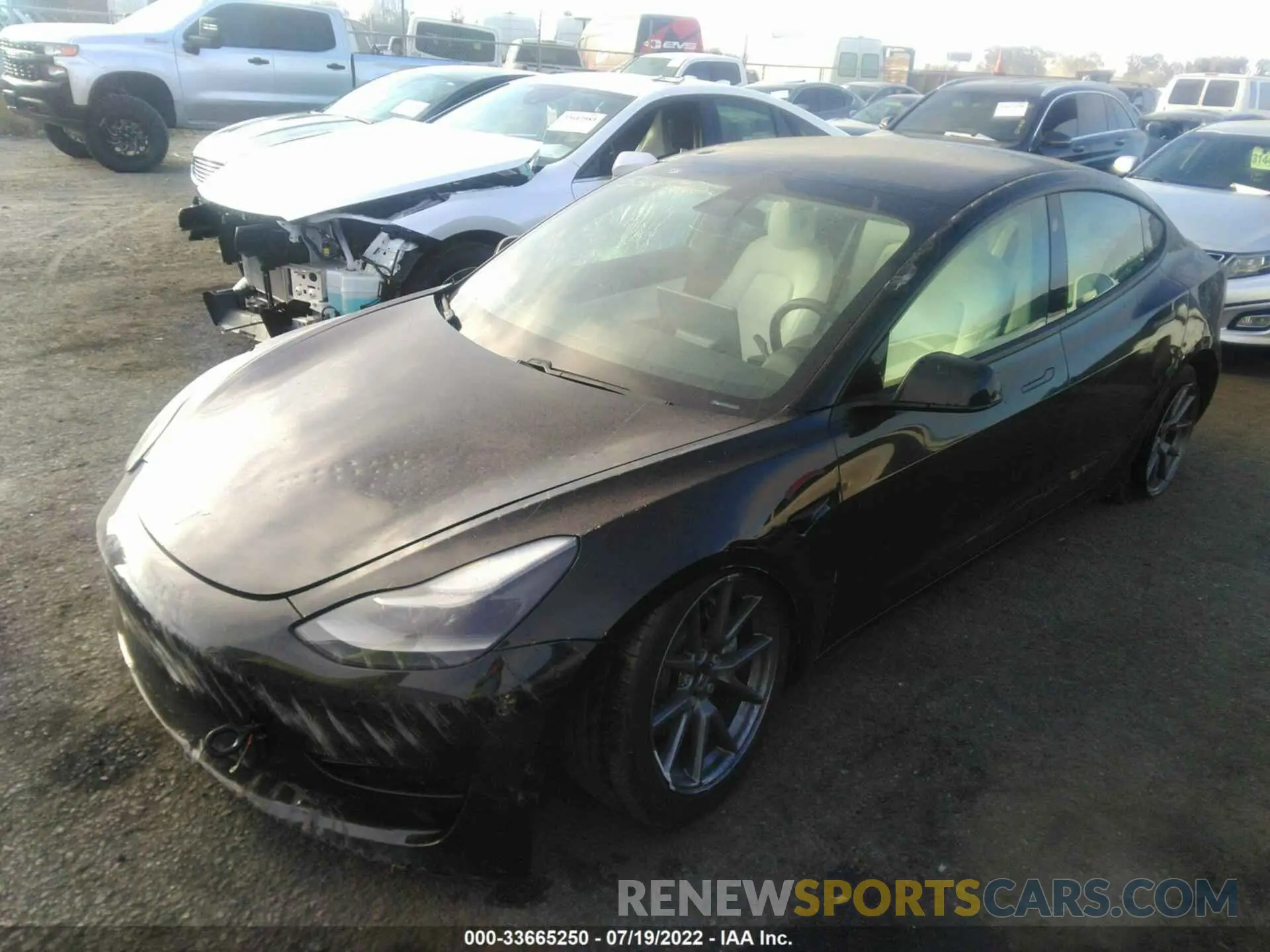 2 fotografías del automóvil dañado 5YJ3E1EA2MF938577 TESLA MODEL 3 2021