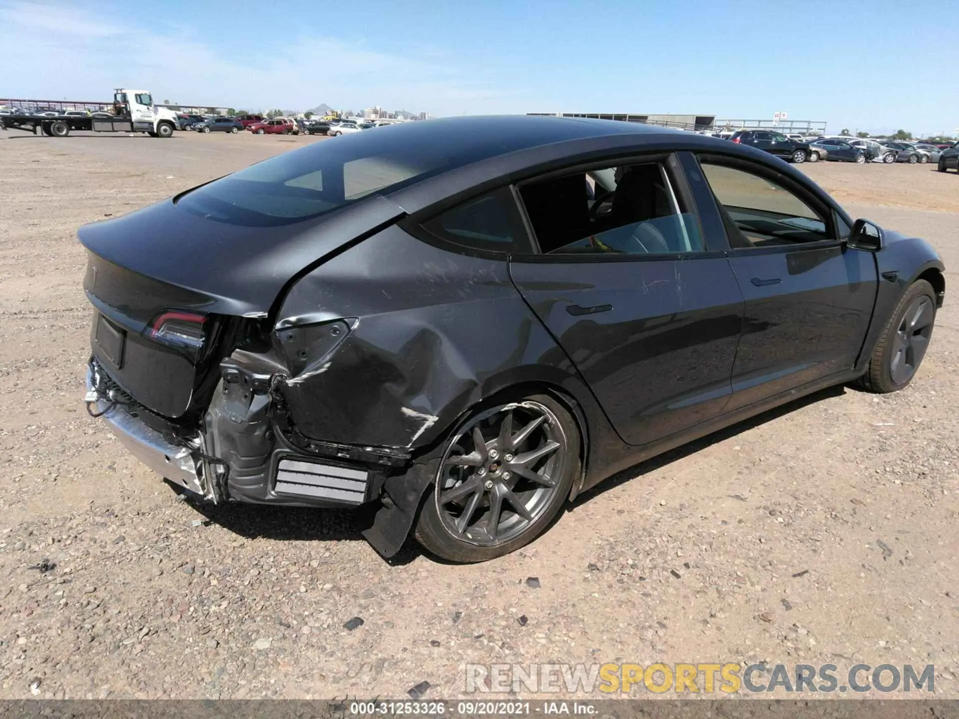 4 fotografías del automóvil dañado 5YJ3E1EA2MF940085 TESLA MODEL 3 2021