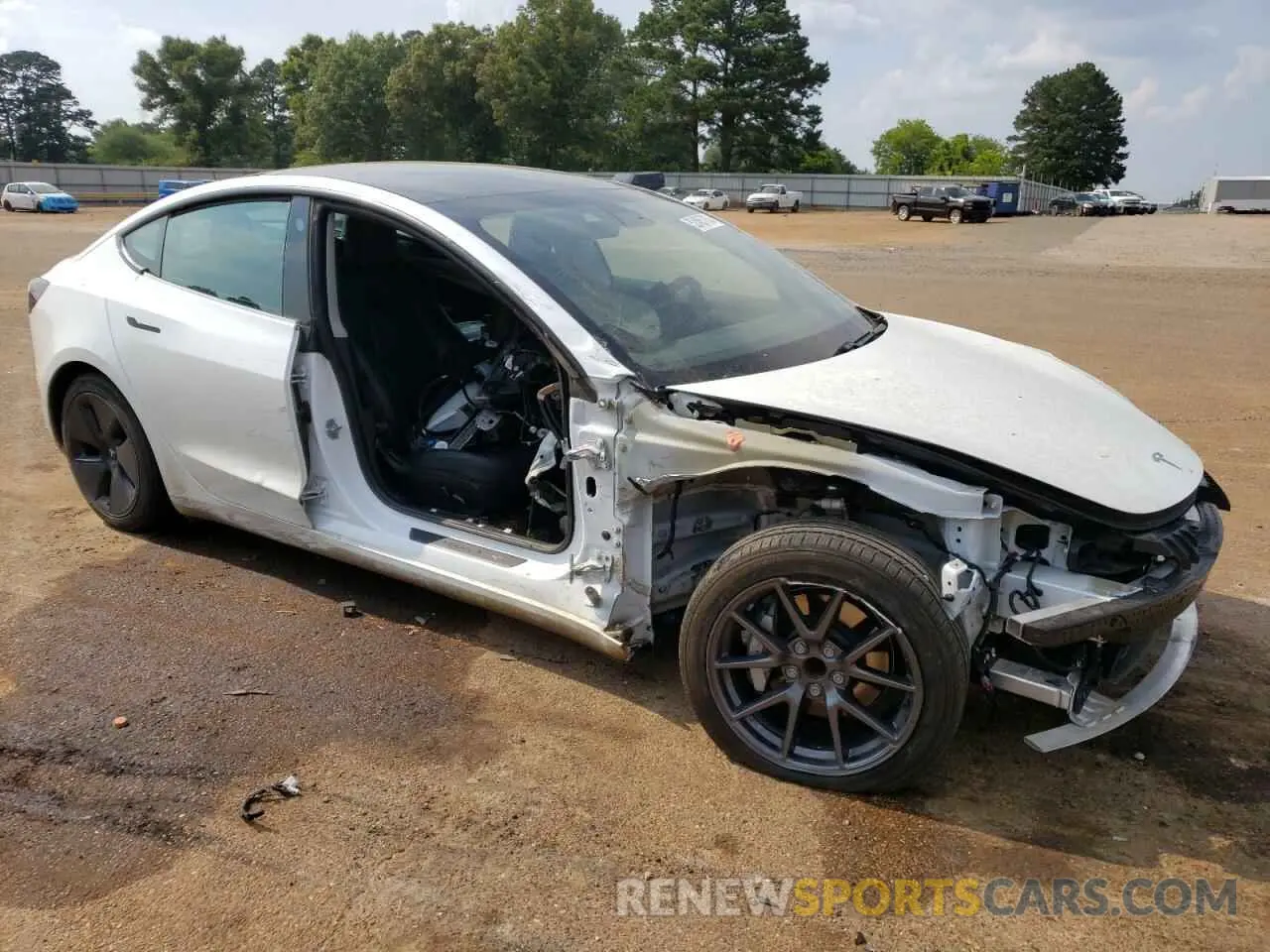 4 fotografías del automóvil dañado 5YJ3E1EA2MF965357 TESLA MODEL 3 2021