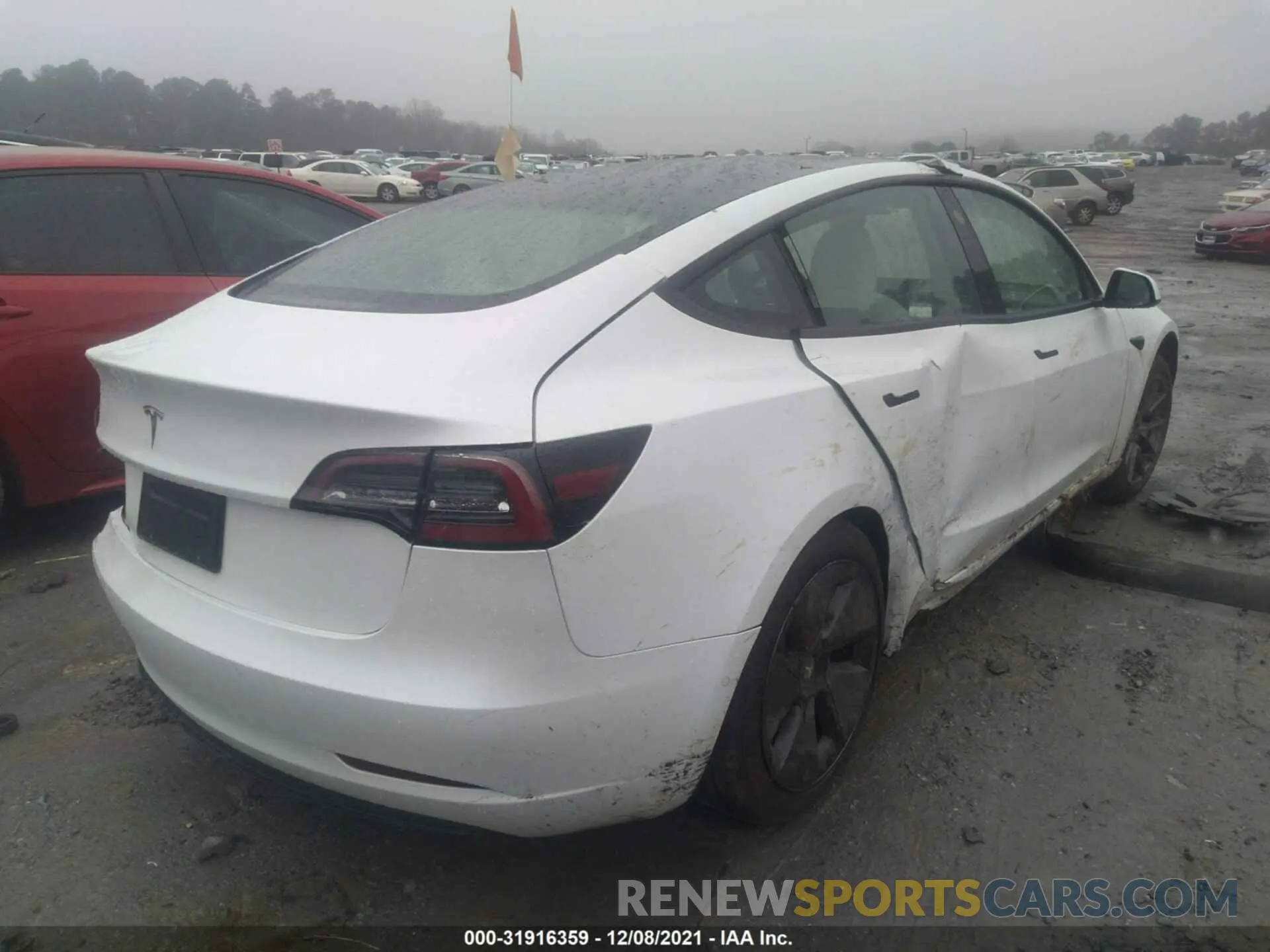 4 fotografías del automóvil dañado 5YJ3E1EA2MF987603 TESLA MODEL 3 2021