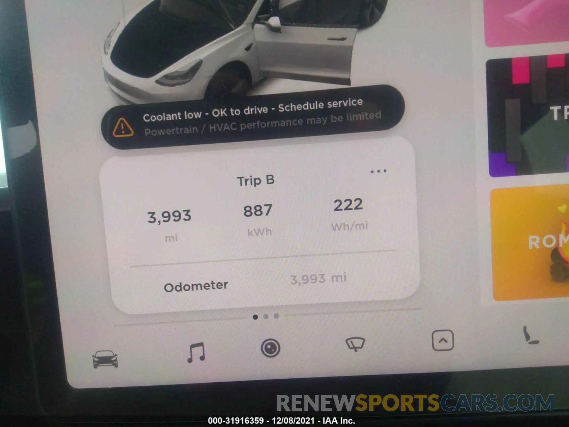 7 fotografías del automóvil dañado 5YJ3E1EA2MF987603 TESLA MODEL 3 2021