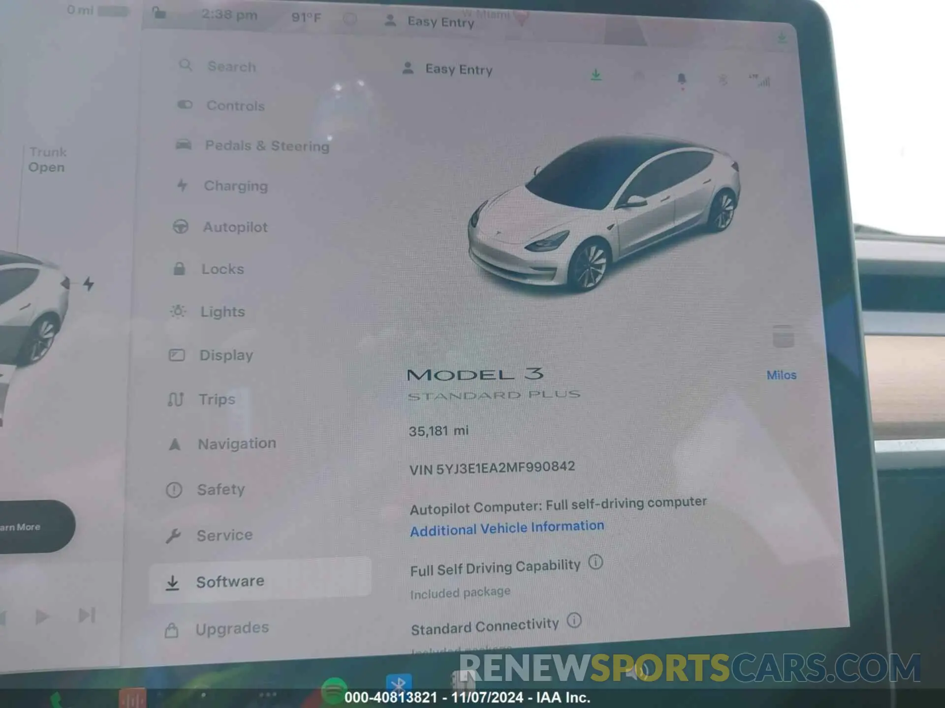 7 fotografías del automóvil dañado 5YJ3E1EA2MF990842 TESLA MODEL 3 2021